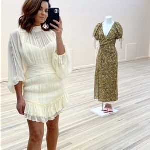 SHONA JOY VICTORIA LONG SLEEVE RUCHED MINI DRESS